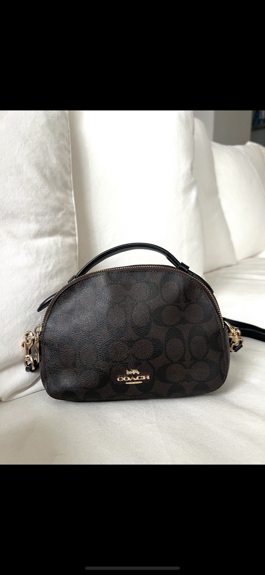 COACH Serena Satchel Crossbody Dark Brown Leather
