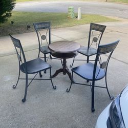  SET of 4 sturdy iron DINING ROOM CHAIRS .