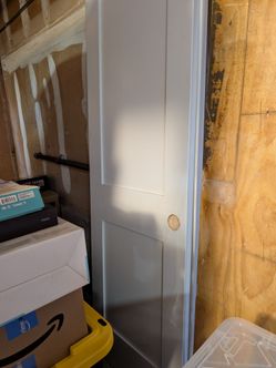 2 White Wood Sliding Closet Doors – Great Condition