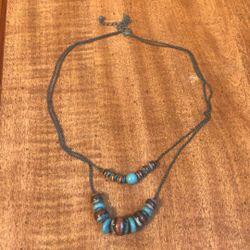 Rustic Turquoise Layered Necklace 