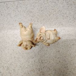 Vintage Pigtime Collection 2 Resin Pigs