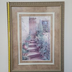 Tuscany Stairway Large Framed  Matted Print