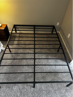 Queen size metallic bed frame