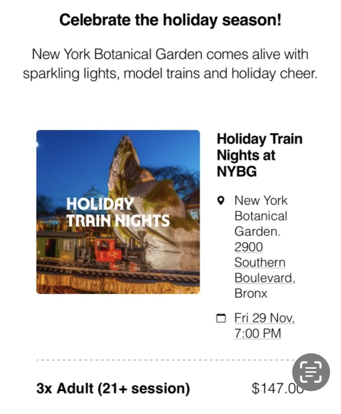 NYBG HOLIDAY TRAIN SHOW