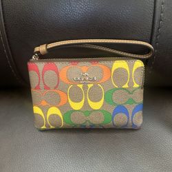 Coach Rainbow Wristlet