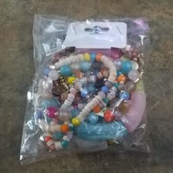 Bead Bangle Bracelet Bundle Pink/Blue/Green Colors Etc. New