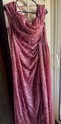 Pink Sequin Prom, homecoming Dress elegant quince gala party 1XL