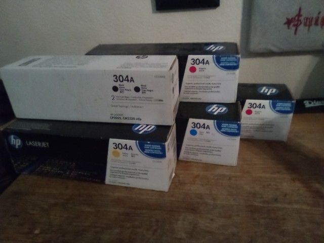 Hp Printer Toner Colors: Black, Magenta X2, Yellow, And Blue