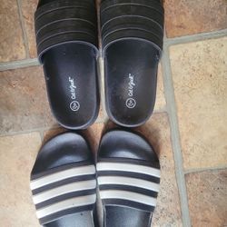 Kids Sandals Size 13/1 (Two Pairs...Adidas And Cat &Jack)