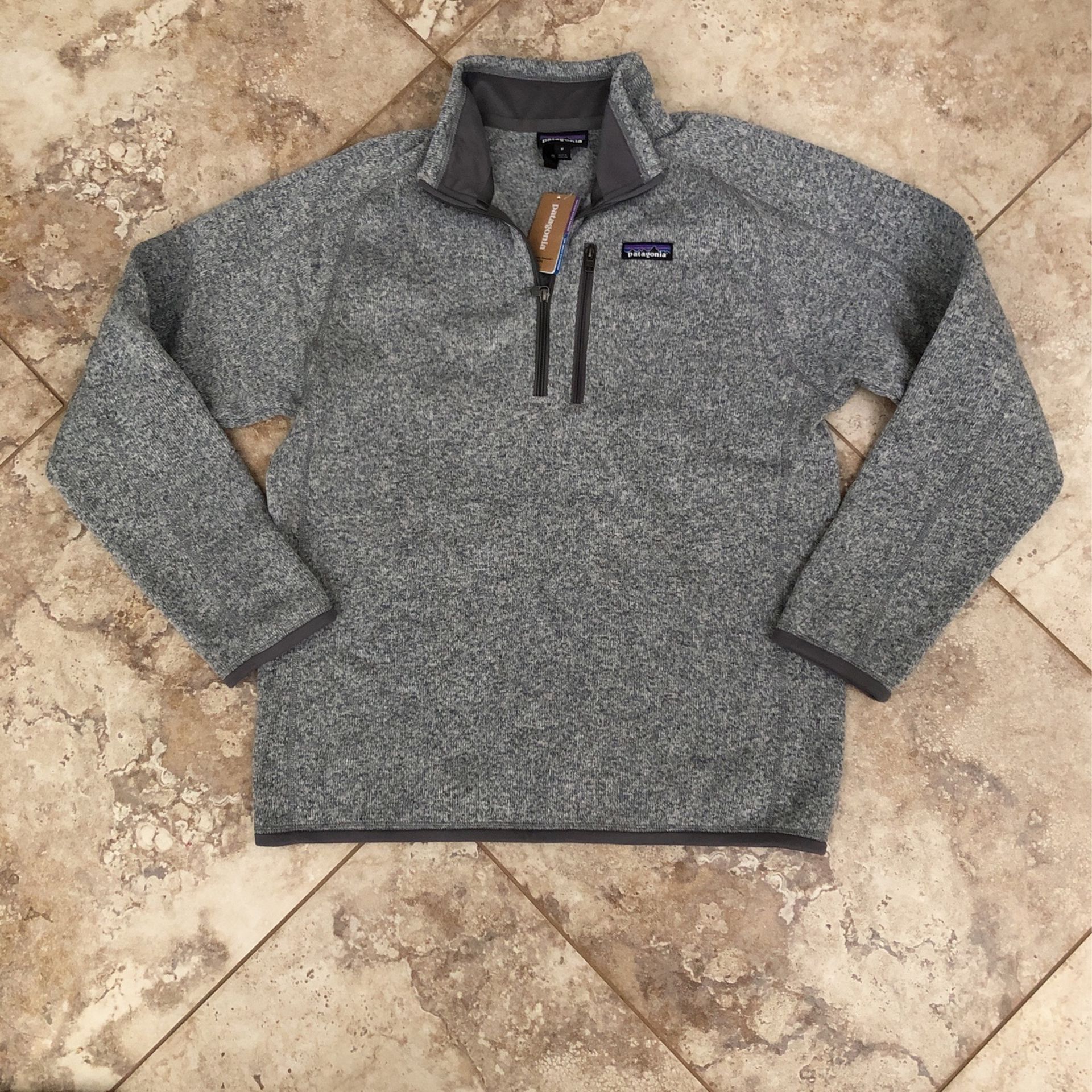 New with tags Men’s Patagonia Better Sweater 1/4 Zip Fleece Sweater Jacket Gray Stonewash Medium