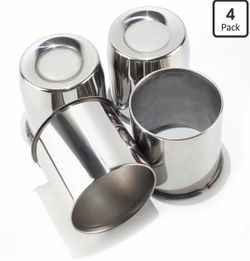 4Pcs 5.15" Push Through Wheel Center Caps Stainless Trailer Hub Cap for Truck SUV RV Wheel Rim, Combination of 2 Closed Curved and 2 Open Ended Wheel