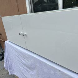 Long White Storage Cabinet 