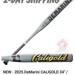 NEW - 2025 DeMarini CALIGOLD 34" / 24.5 oz SSUSA Senior Slowpitch Softball Bat
