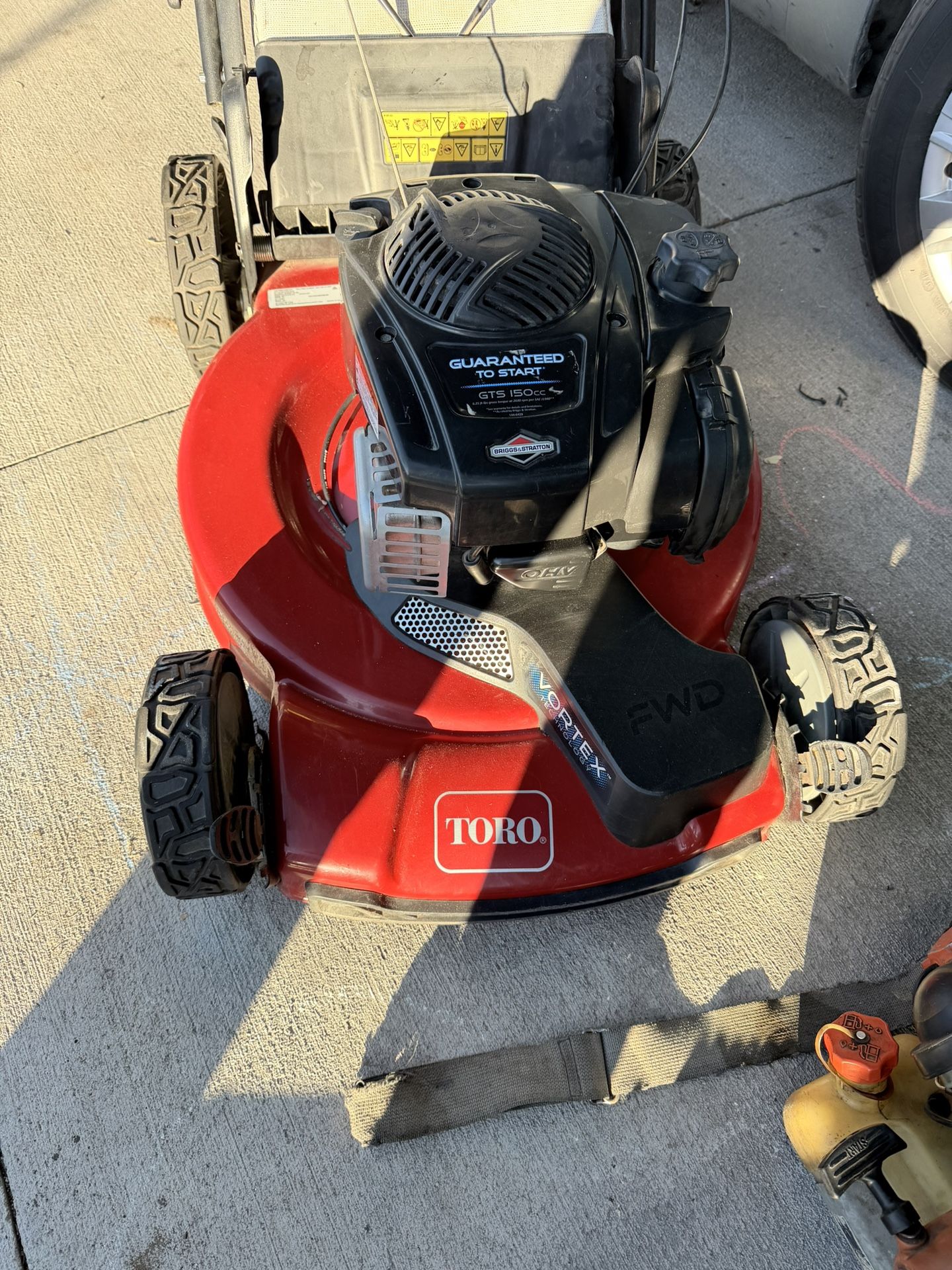 lawnmower and leaf blower