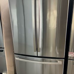 NEW OPEN BOX GE COUNTER DEPTH FRENCH STYLE REFRIGERATOR 