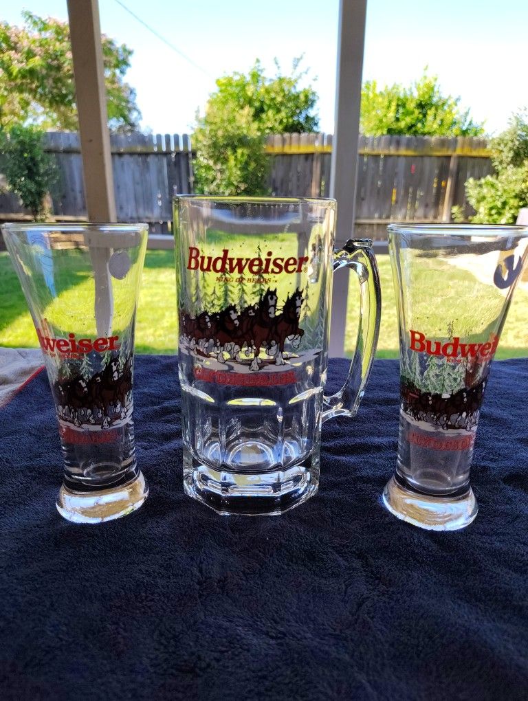 Clydesdale Budweiser Glass Cups
