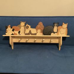 Cat Themed  Hanging Coat Rack