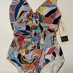 Gottex Profile One Piece Swimsuit D Cup 10D Multicolor – New With Tags