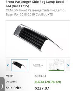 Front Passenger Side Fog Lamp Bezel - GM ((contact info removed)5)