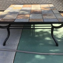 Stone Table Top Tiles w/metal frame recently painted
