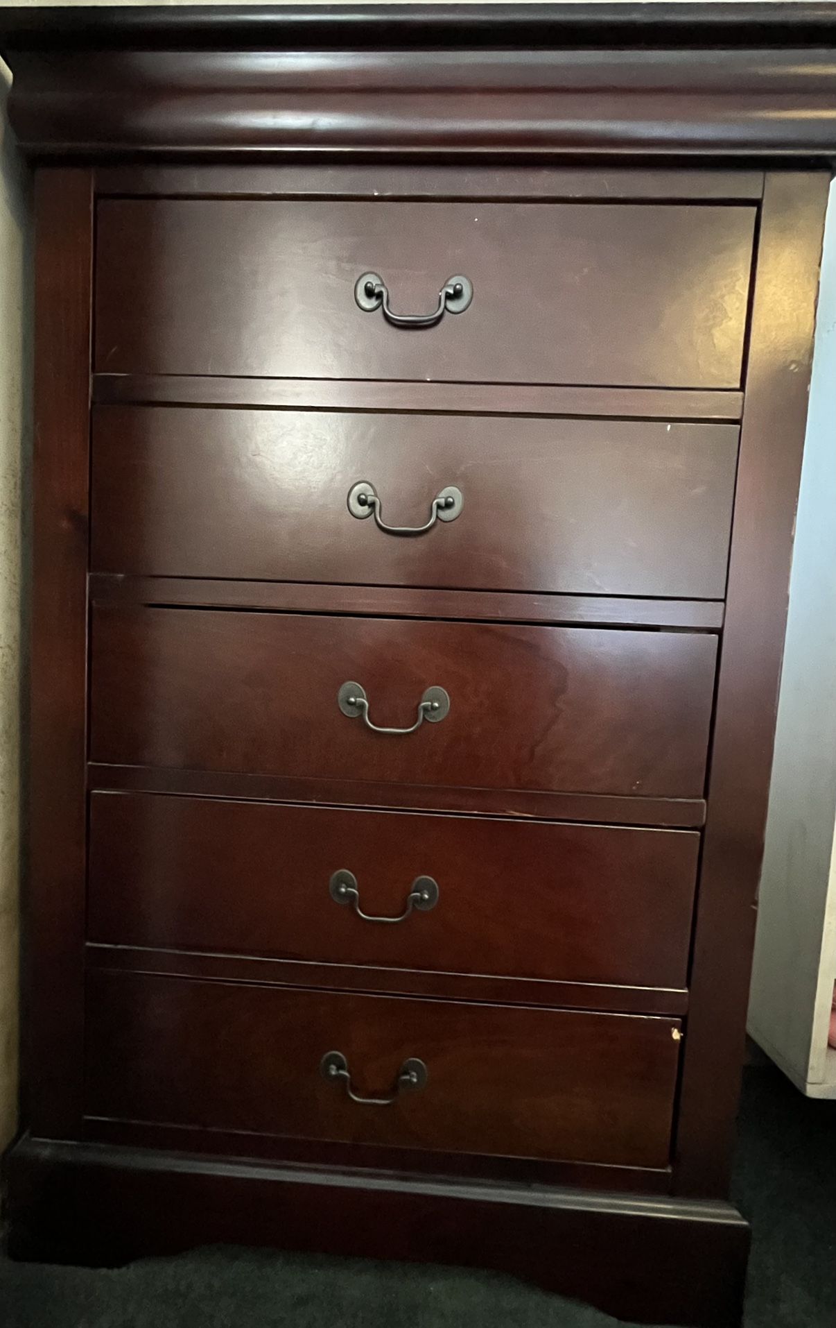 FREE Tall 5-Drawer Dresser – Dark Wood