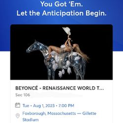 Beyonce Renaissance Tickets - Gillette Stadium