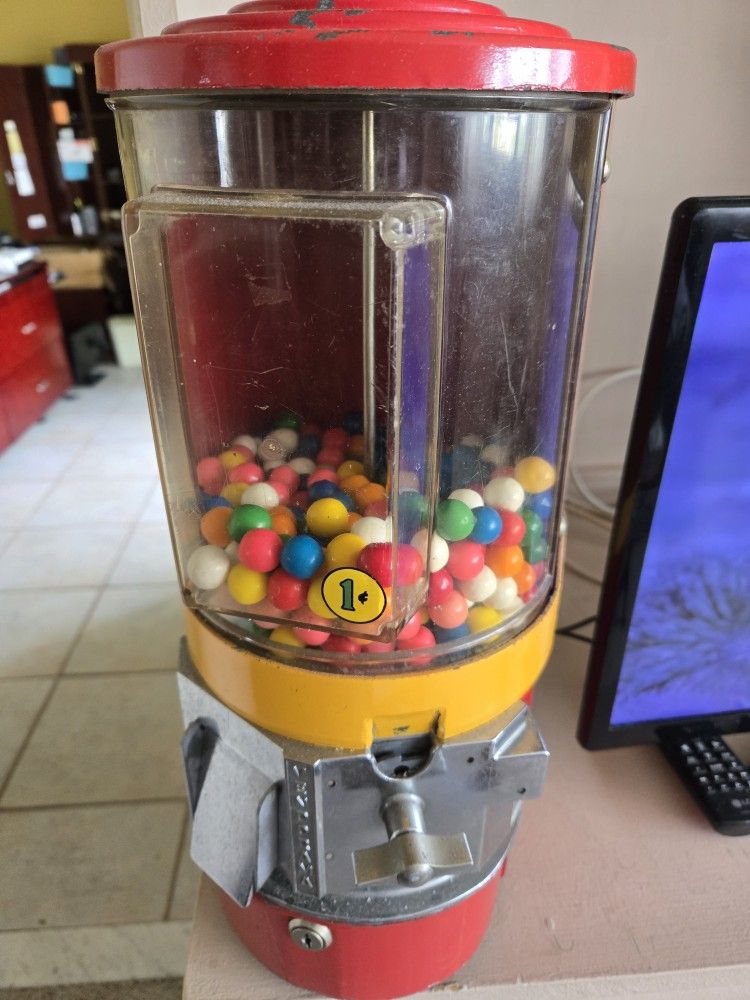 Gumball Macine Metal 17" High. 7" Wide