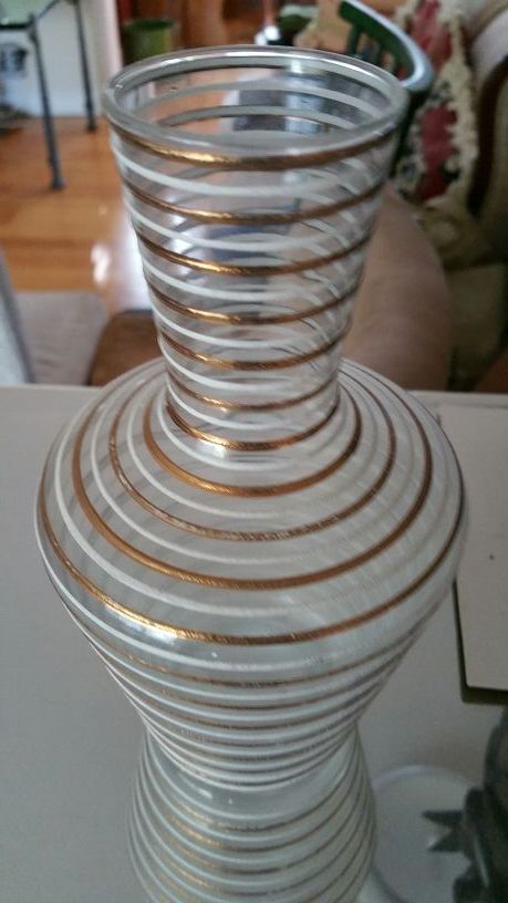 Chic Mid Century Modern Gl Vase With Gold White Rings Chic Mid Century Modern Gl Vase With Gold White Rings Collectibles In Concord Ca Offerup
