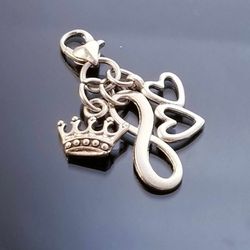Heart Link Charm /Forever Infinity Charm/ Clip-on Charms /European Beads