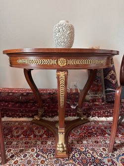 Empire Style Round Pedestal Table with Ormolu Accents