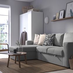 BÅRSLÖV Sofá camatchaise longue, Tibbleby gray/gris