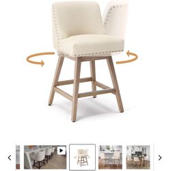 New in box set of 2 Zoe Swivel Counter Stool with Nailhead Trim , YB-140-05