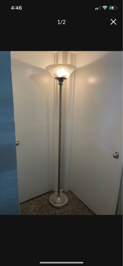 WORKS 71” Tall  Metal Crome Glass Frosted Shade  Floor Lamp  * LIGHT BULBS NOT INCLUDED*