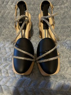 Beige Heels With Bling 