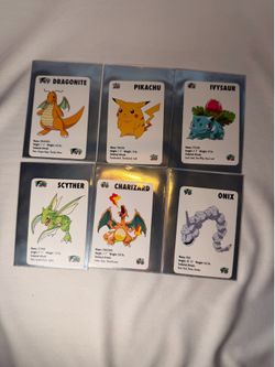 1998 KFC Pokemon Mini Card Lot 6 Charizard Pikachu Dragonite Applause