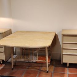 Drop Leaf Dining Table Set; Includes Two Dressers