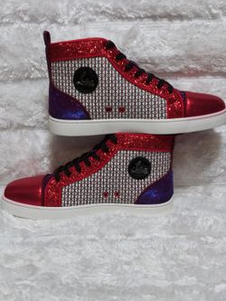 Christian Louboutin High-Top Glitter Sneakers