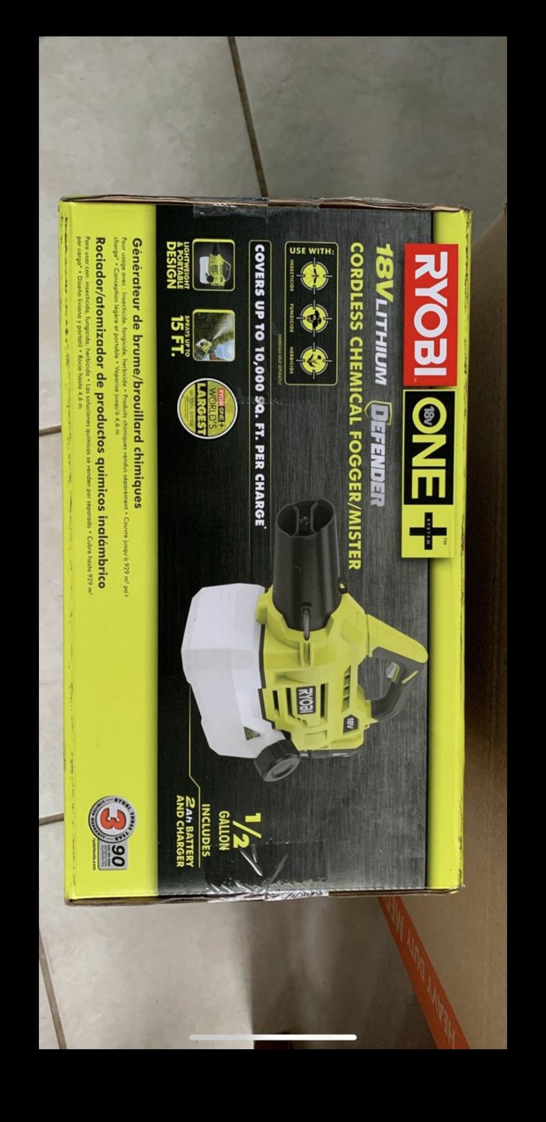 Ryobi fogger mister disenfectant with batettery and charger P280