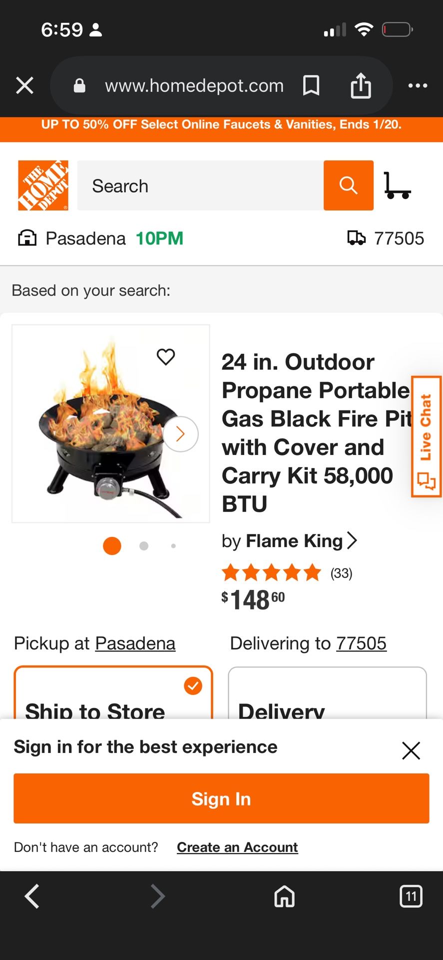 Outland Fire Bowl With The Rocks Used 1 Time Been In Storage