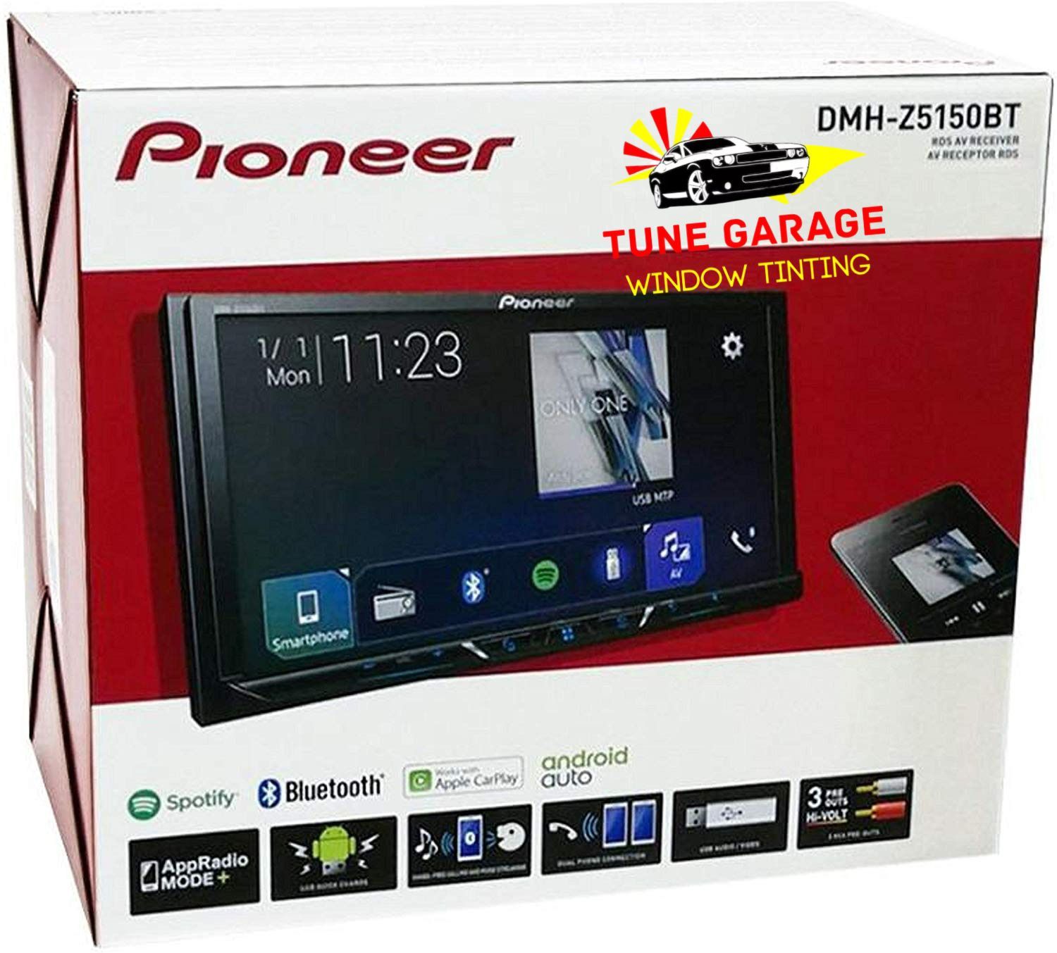Pioneer DMH-Z5150BT Bluetooth In-Dash Apple CarPlay Receiver w/ 7" Touchscreen