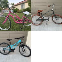 Bikes for sale — Electra Townie — Electra Cruiser — Trek 820