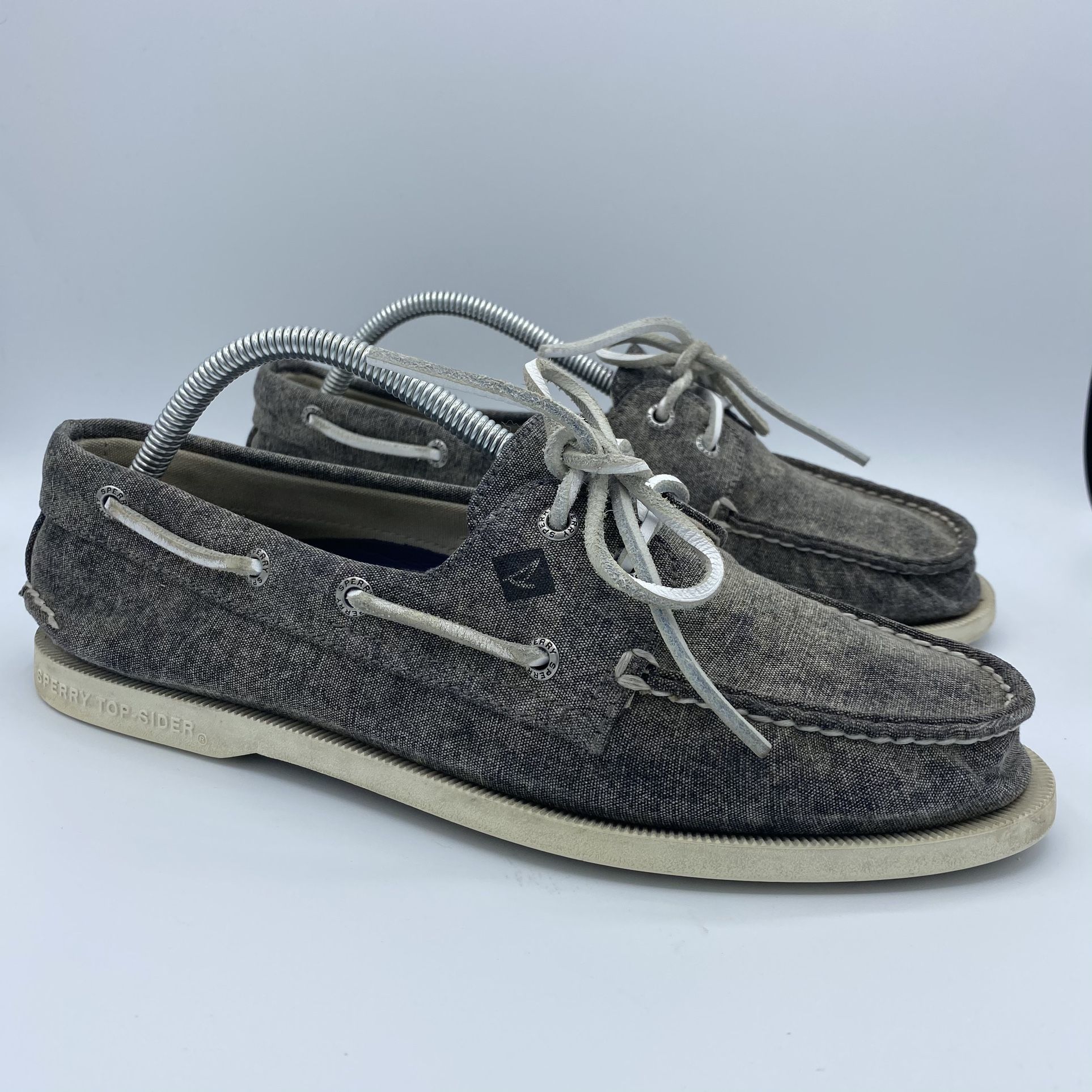 Sperry Mens 9.5M Loafers STS13088 Grey and Navy Blue