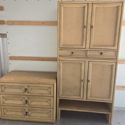 Dresser Closet Cabinet Wardrobe Drawer Shelf Doors Cupboard Real Wood
