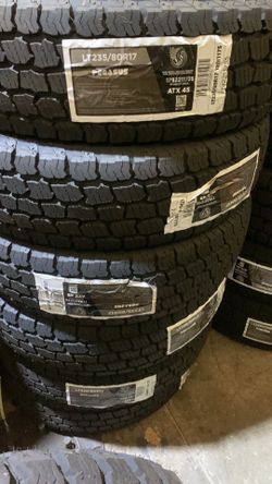 235/80/17 lt Pegasus A/T Dually tires 6pc 10ply