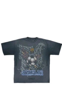 Cactus Jack X FCB Barcelona Washed Spray Logo Tee Mens Size 2XL NIB 100% Authentic 