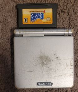 Nintendo Game Boy Advance SP Silver w Super Mario  3 NO CHARGER