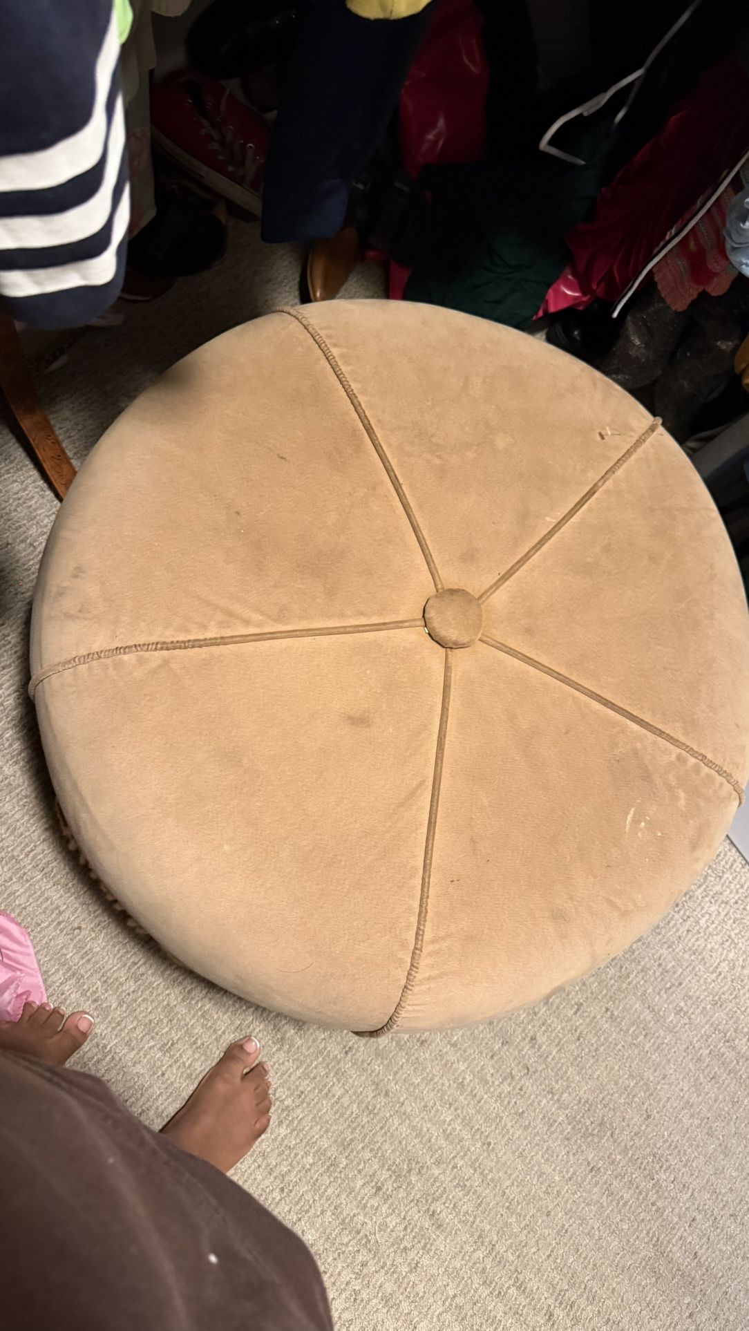 Vintage Light Pink Ottoman