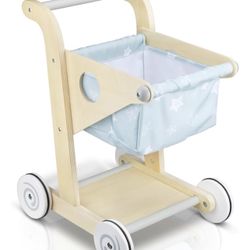 NEW Toddler Bebe Stroller Baby Doll Shopping Cart Montessori Wood 