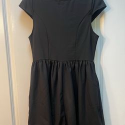 Black cap-sleeve romper