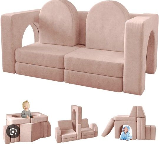 ICEELF 10PCS Kids Couch, Modular Kids Play Couch for kids